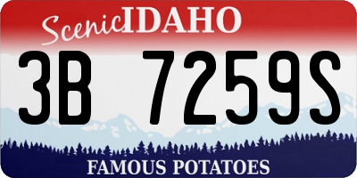 ID license plate 3B7259S