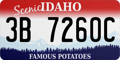 ID license plate 3B7260C