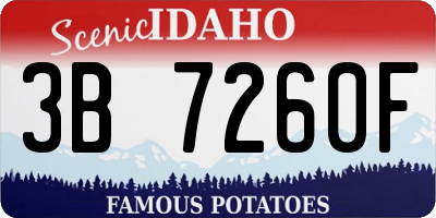 ID license plate 3B7260F