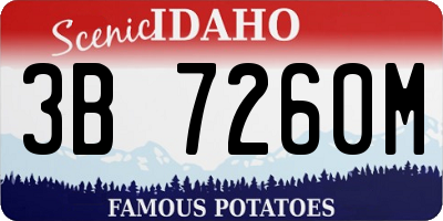 ID license plate 3B7260M