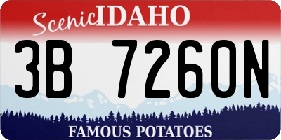 ID license plate 3B7260N