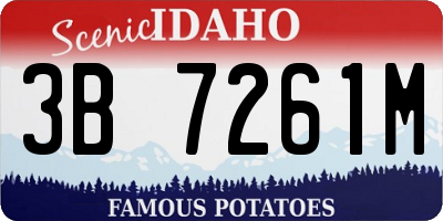 ID license plate 3B7261M