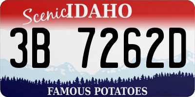 ID license plate 3B7262D