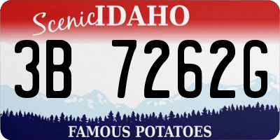 ID license plate 3B7262G