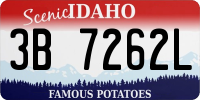 ID license plate 3B7262L