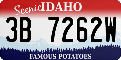 ID license plate 3B7262W