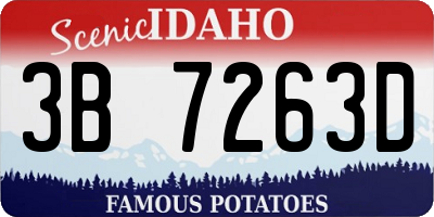 ID license plate 3B7263D