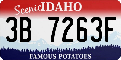 ID license plate 3B7263F