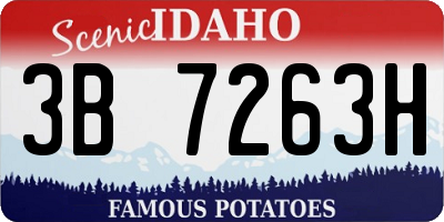 ID license plate 3B7263H