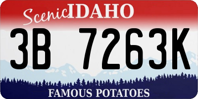 ID license plate 3B7263K