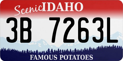 ID license plate 3B7263L