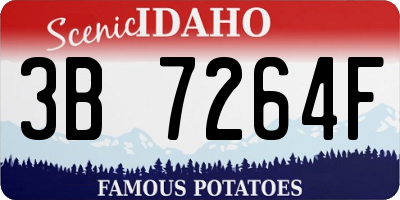 ID license plate 3B7264F