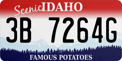ID license plate 3B7264G