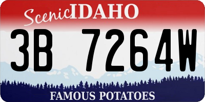 ID license plate 3B7264W