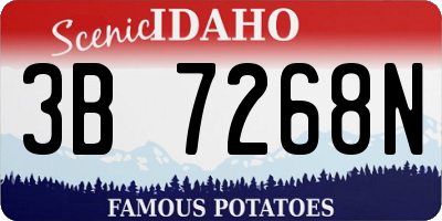 ID license plate 3B7268N