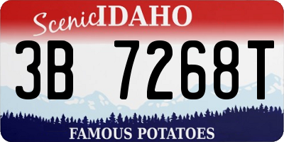 ID license plate 3B7268T