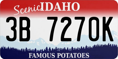 ID license plate 3B7270K