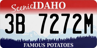 ID license plate 3B7272M