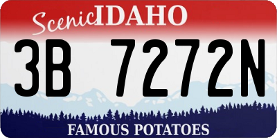 ID license plate 3B7272N