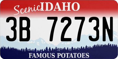 ID license plate 3B7273N