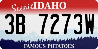 ID license plate 3B7273W