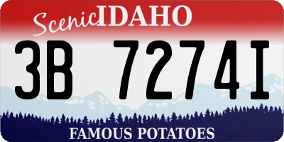 ID license plate 3B7274I