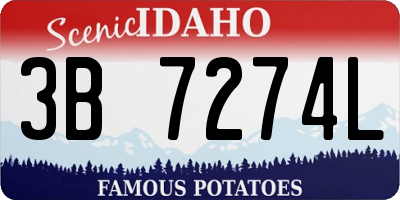 ID license plate 3B7274L