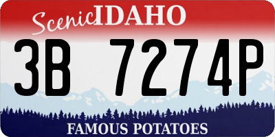 ID license plate 3B7274P