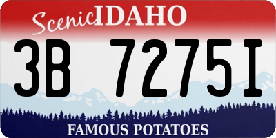 ID license plate 3B7275I