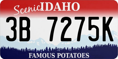 ID license plate 3B7275K