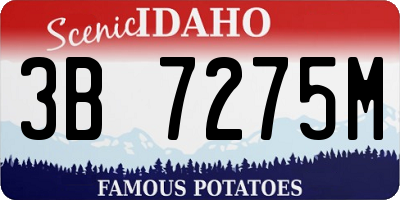 ID license plate 3B7275M