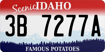 ID license plate 3B7277A
