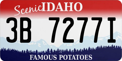 ID license plate 3B7277I