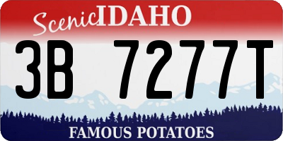 ID license plate 3B7277T