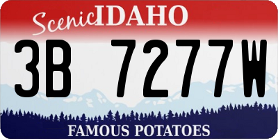 ID license plate 3B7277W