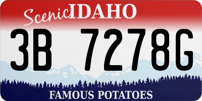 ID license plate 3B7278G