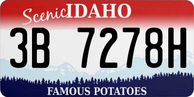 ID license plate 3B7278H
