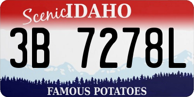 ID license plate 3B7278L