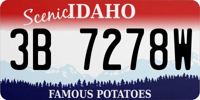 ID license plate 3B7278W