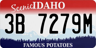 ID license plate 3B7279M