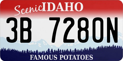 ID license plate 3B7280N
