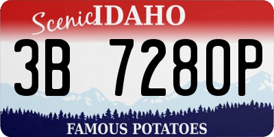 ID license plate 3B7280P