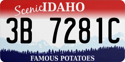 ID license plate 3B7281C