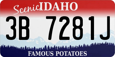 ID license plate 3B7281J