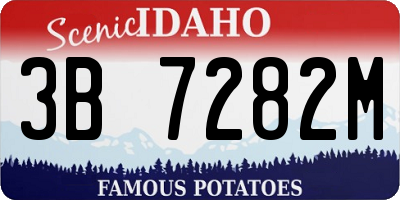 ID license plate 3B7282M
