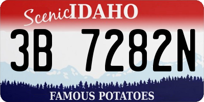 ID license plate 3B7282N