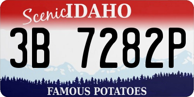 ID license plate 3B7282P