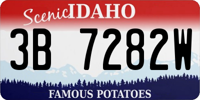 ID license plate 3B7282W
