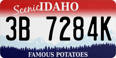 ID license plate 3B7284K