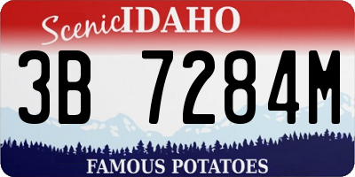 ID license plate 3B7284M